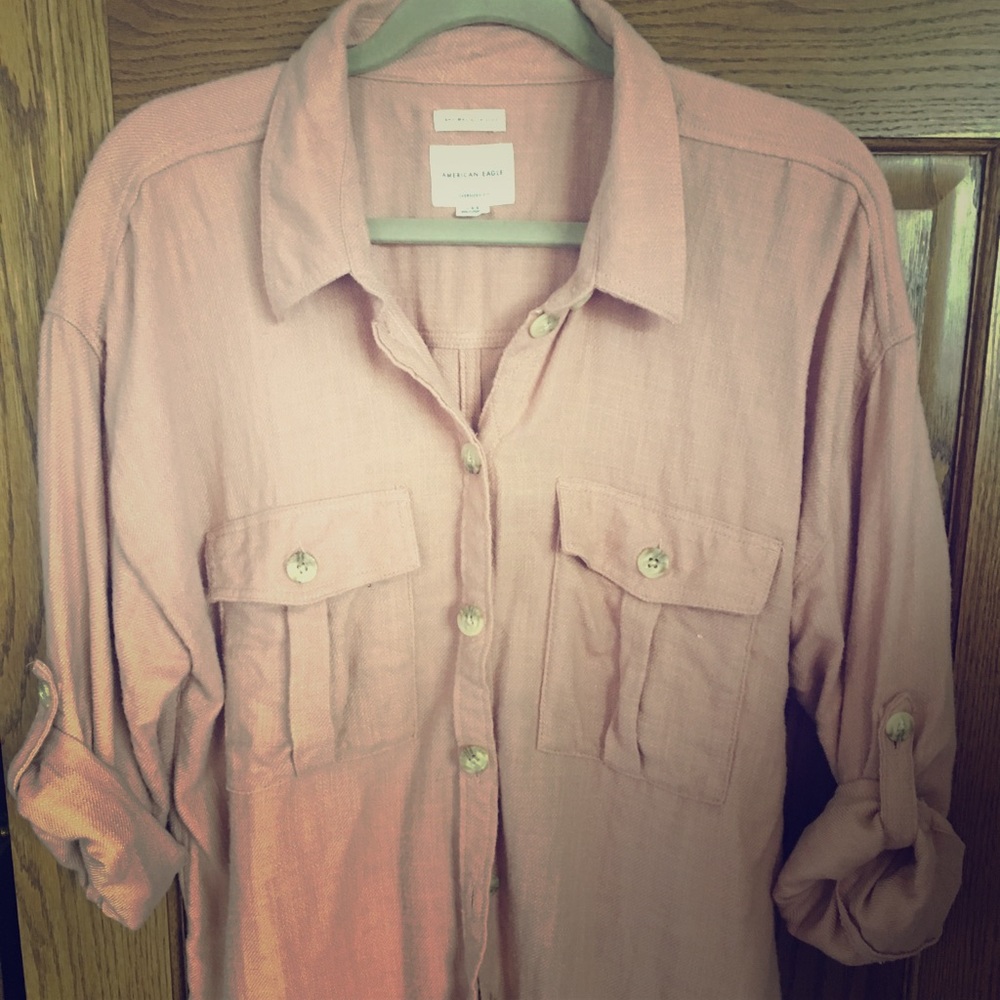 American Eagle Outfitters- Blush colored flannel